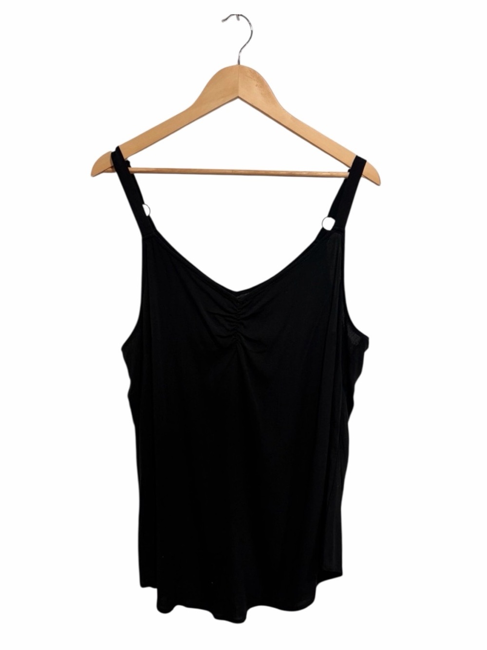 2/$30 Torrid Sophie Slub Deep Black Women's Ruched V-Neck Camisole NWT